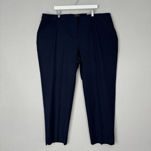 Talbots Womens Dress Pants 24W Blue Hampshire Straight Leg Ankle Trouser Career - Picture 1 of 15